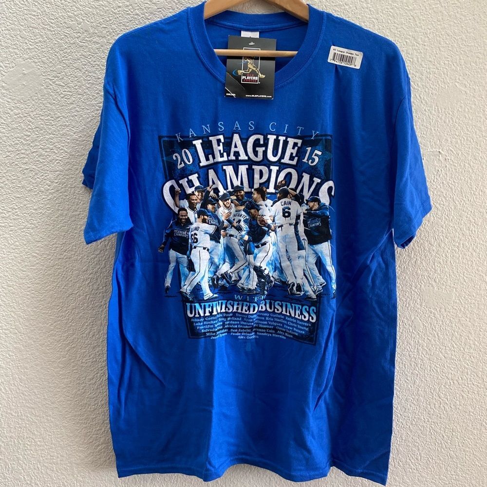Kansas City Royals Baseball 2015 AL Champions T-Shirt Men's Large NWT